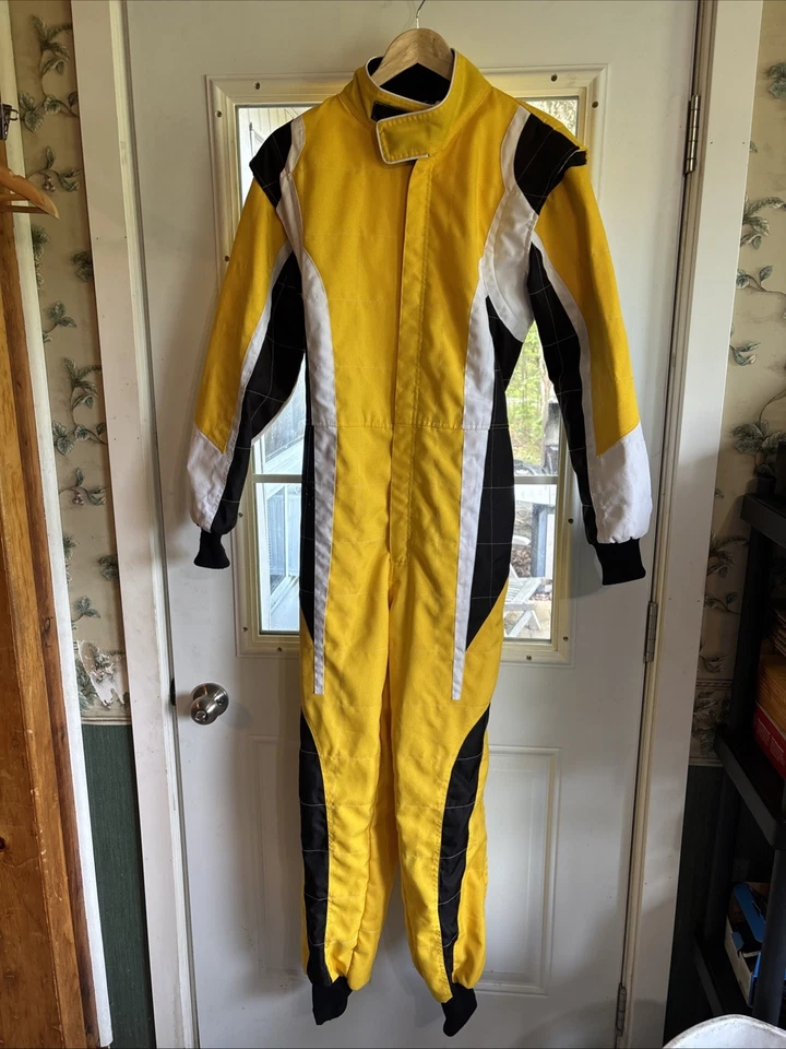 Cordura  GOKART RACING SUIT One Piece Size 50 Yellow RACE READY - Image 1 of 4