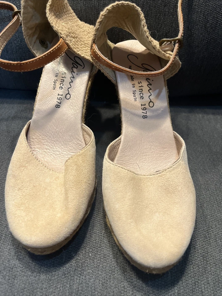 Anthropologie Gaimo Mujer Talla 36-US 6 Alpargatas Cuña Zapatos Tostado Gamuza España Foto 1 de 4
