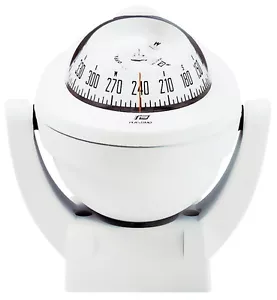 Boat Compass Marine Compass Plastimo Offshore 75 White Bracket Mount Compass New - Foto 1 di 2