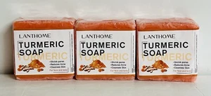 3-Pack ~ Turmeric Soap for Face & Body 100 g Each - Picture 1 of 2