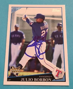 JULIO BORBON Rookie Signed 2009 Topps #UH167 Texas Rangers Autograph Auto Card - Imagen 1 de 3