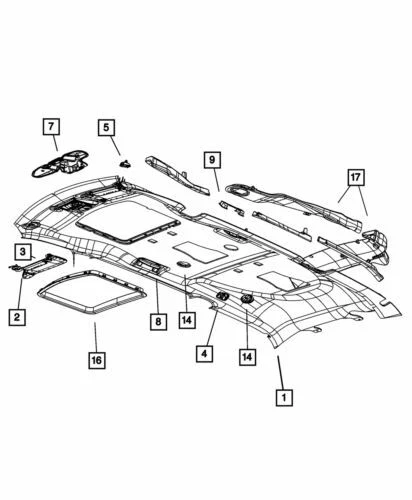 Genuine Mopar 2008-2010 Chrysler Town & Country Sunroof Trim Lace 1JN981W1AA — 第 1/1 张图片