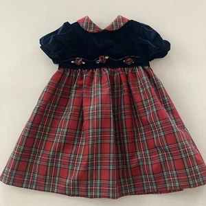 Baby Girl 24 Months Holiday Christmas Red Plaid Dress - Picture 1 of 9