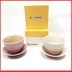 LE CREUSET Teacup and Saucer Unused Box Included Natural Pink Powder Pink - Picture 1 of 9