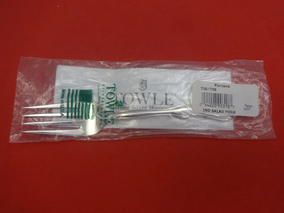 Tenedor para ensaladas Fontana by Towle de plata de ley 6 1/2" nuevo Foto 1 de 1