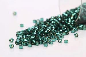 Miyuki Delicas 11/0 Inside Dyed Pine Green Seed Beads DB-607 - Bild 1 von 2