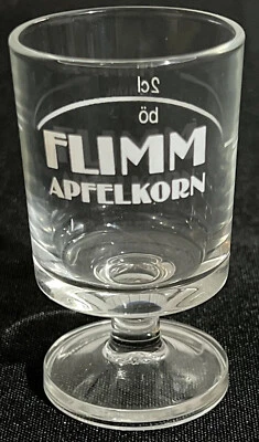 RARE Vintage Flimm Apfelkorn Liqueur Pedestal 1oz Glass  - Image 1 of 4