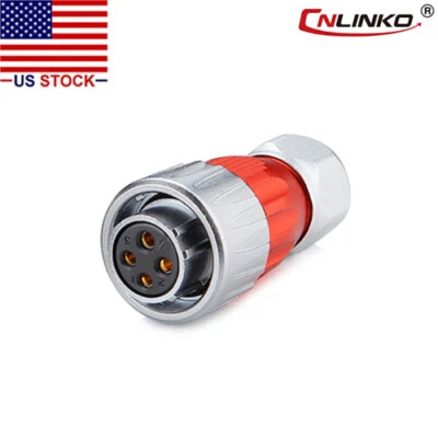 4 Pin Power Circular Connector Female Plug Outdoor Waterproof IP67 Metal M20 - Image 1 of 4