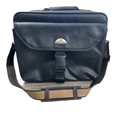 De Colección Samsonite Bolso para Laptop Negro Cuero sintético Maletín Estuche para el Hombro Retro Foto 1 de 4