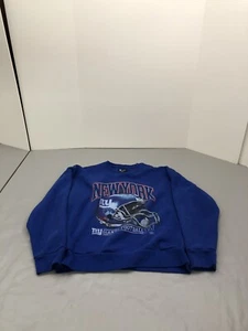 New York Giants Sweater Mens Large Blue Crewneck Sweatshirt NFL Football Graphic - Picture 1 of 9