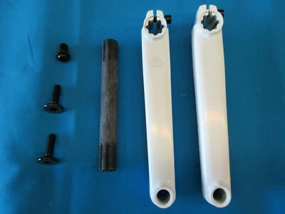 SE Bicicleta BMX Bicicleta V-Ridge Manivela Cromo Blanco Juego de 3 Piezas 175 mm con Eje -Nuevo Foto 1 de 4