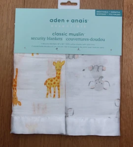 aden anais Set of 2 identical Security Blankets with Satin Trim ~Safari Babes - Picture 1 of 2