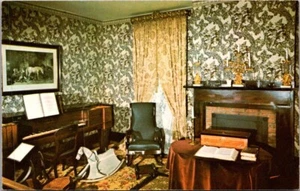 SITTING ROOM interior view ABARAHAM LINCOLN'S HOUSE Springfield, IL Postcard - Picture 1 of 2