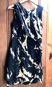 Black & cream 100% Silk Dress Olivia Rubin fits UK 8 - 10, though marked 12 - Picture 1 of 13