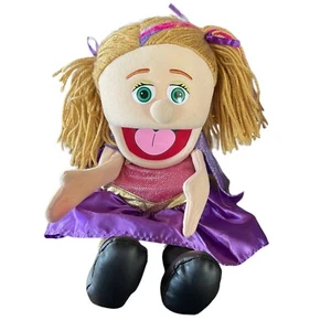 Superhero Peach Girl, Hand Puppet made by Silly Puppets 15” - Picture 1 of 5