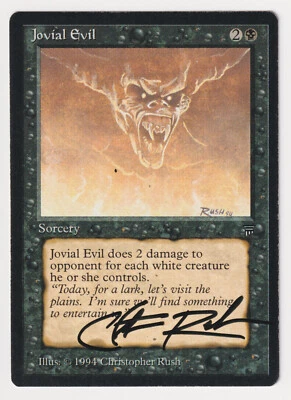 Signed Jovial Evil MP Legends Artist Christopher Rush MTG Magic Reserved List! - Image 1 of 2