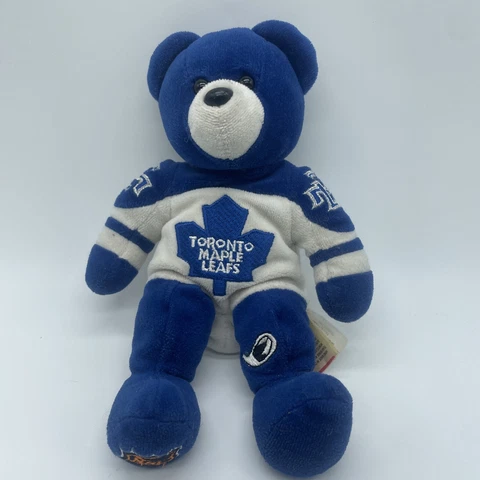 NHL Hockey Toronto Maple Leafs Team Beans Authentic Brand Plush Bear Blue White Cover