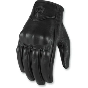 Guante de moto para mujer ICON Pursuit cuero negro certificado CE - Imagen 1 de 3