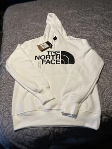 The North Face Half Dome Logo Print Hoodie Pullover Sweatshirt White / Black S - Picture 1 of 2