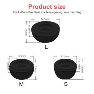6pc Silicone Replacement Ear Tips Buds For Pro Headphones Black - Picture 1 of 7