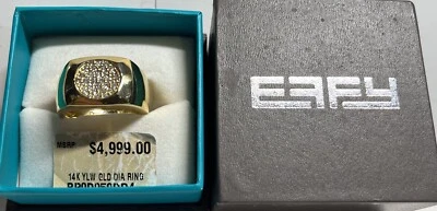 $4,999 Designer EFFY Men's Size 10 Boxed Diamond Ring 14K Gold 12.4 Grams W Tag! - Image 1 of 4
