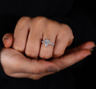 14K White Gold Certified Diamond Wedding Ring Pear Cut 2.32 Ct IGI GIA Lab Grown