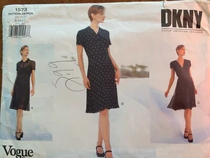 VOGUE 1573 Pattern American Designer DKNY DONNA KARAN Dresses Sz 8-10-12 Uncut - Picture 1 of 9