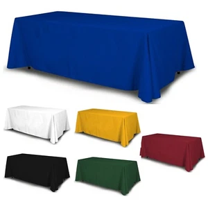 Solid Color Trade Show Table Throws 4 Sides Expo 6/8 Ft Black Blue Red White - Picture 1 of 13