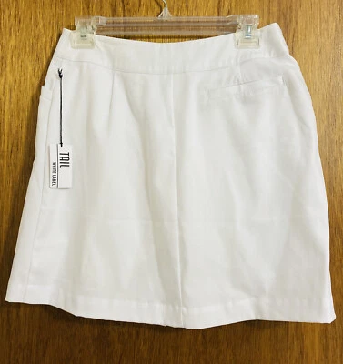 Skort Talla 4 Colas Etiqueta Blanca Tenis Golf Bolsillos Cortos Blanco Sólido Ropa Activa Foto 1 de 4