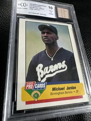 Michael Jordan 1994 Fleer Pro Cards / Birmingham Barons Baseball Rookie BCCG 10. - Image 1 of 4
