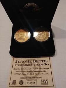 Jerome Bettis The Bus Highland Mint 2 Medallion Set #0001/1000