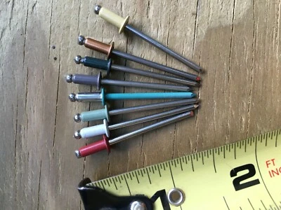 ATLAS 500 Stainless Steel 43 SS Pop Rivets 1/8" X 3/16" red green blue gray ss rivet