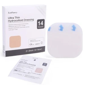 Hydrocolloid Wound Dressing Ultra Thin 2"x2" Large Patch Bandages Self-Adhesive - Picture 1 of 7