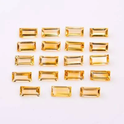 500 Pc Natural Citrine 3x1.5mm Baguette Shape Faceted Calibrated Loose Gemstone - Image 1 of 4