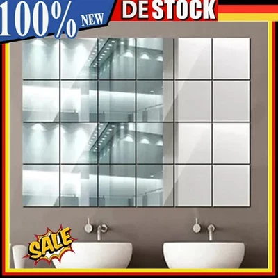 40Stk 15x15cm Spiegelfolie Selbstklebend Wand Möbel Wandspiegel Folie Spiegel - Bild 1 von 4