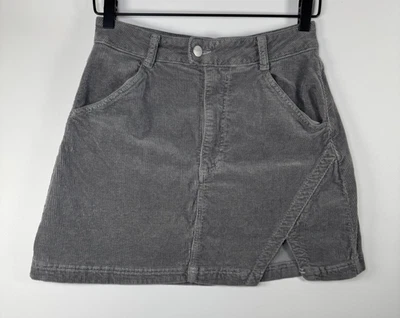 Pilcro Anthropologie Corduroy Mini Skirt Size 4 Gray Cotton Modal Blend Fall - Image 1 of 4