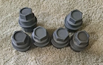 6= Chevy GMC Silverado 1500 2500 15646250 Wheel Lug Nut Covers Caps Silver Oem. - Image 1 of 4