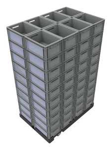 80 x EuroBox euro container plastic box ELB 4220 40 x 30 x 22 cm incl. rolling pallet - Picture 1 of 15