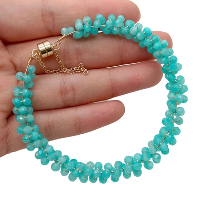 Pulsera Amazonita Peruana Azul Natural Foto 1 de 4