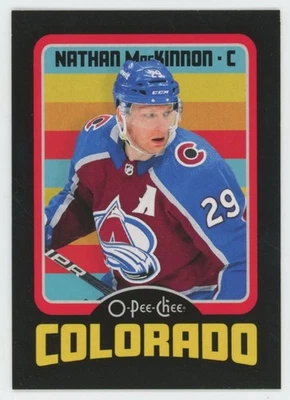 2024-25 O-PEE-CHEE Nathan MacKinnon #532 RETRO BLACK BORDER /100 - Image 1 of 2