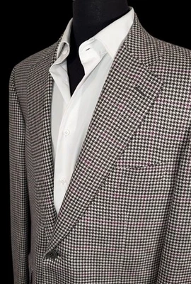 ABRIGO DEPORTIVO PAL ZILERI GRIS VIOLETA PATA DE GALLO CACHEMIR LANA FRANELA 42L Foto 1 de 4