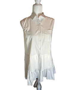 Anthropology (Do+Be) White Drop Waist Ruffle Dress Sz S - Picture 1 of 6