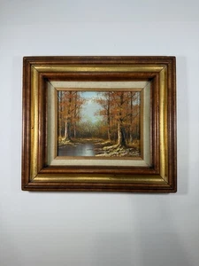 Aronson signiert Ölgemälde - Herbst Herbst Wald Landschaft Szene Holz gerahmt - Bild 1 von 11