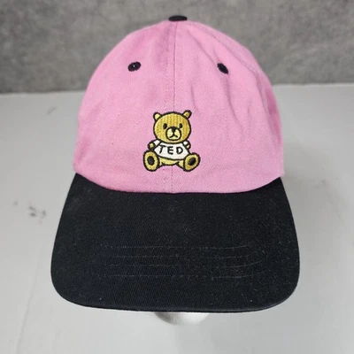 Teddy Fresh Ted Hat Cap Adult OS Pink Strap Back Cotton Embroidered - Image 1 of 4