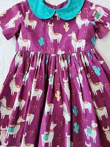 Eleanor Rose Girls Alpacas Themed Dress Size 5-6 Preowned - Picture 1 of 5
