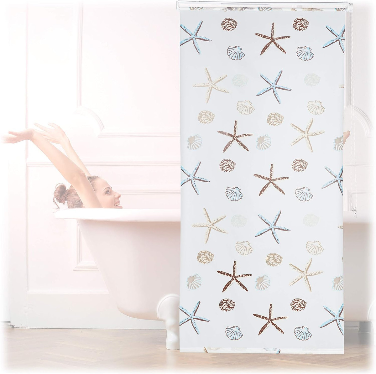 Tenda A Rullo Doccia VidaXL 130x240cm - PEVA, Cassonetto, Risparmio Spazio - Foto 10