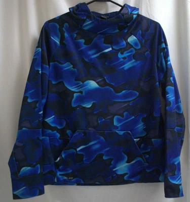 Nike Hoodie Youth Size XL 18-20 Pullover Blue/Black Swoosh Pocket DRI-FIT  - Image 1 of 4