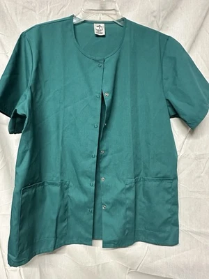 Chaqueta Médica Medline Comfort Ease Verde Para Mujer Talla Mediana Botón a Presión Frontal Foto 1 de 4