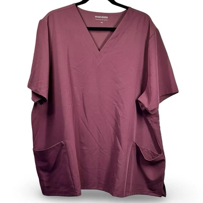 Mandala Scrubs 6 Pocket Top Plus Size 4XL Medical Dental Vet Surgical Workwear - Image 1 of 4