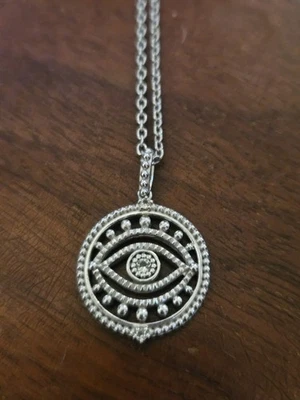 Collar colgante JUDITH RIPKA Little Jewels topacio blanco mal de ojo plata de ley Foto 1 de 4